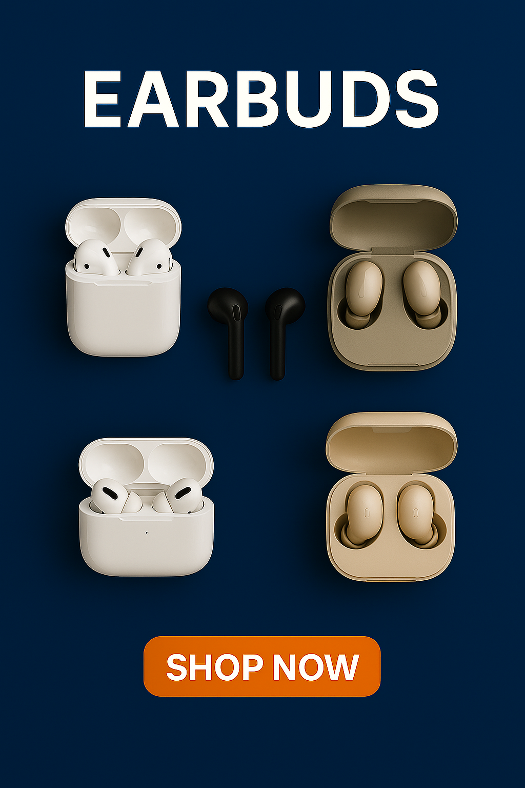 wireless bluetooth earbuds collection with charging case