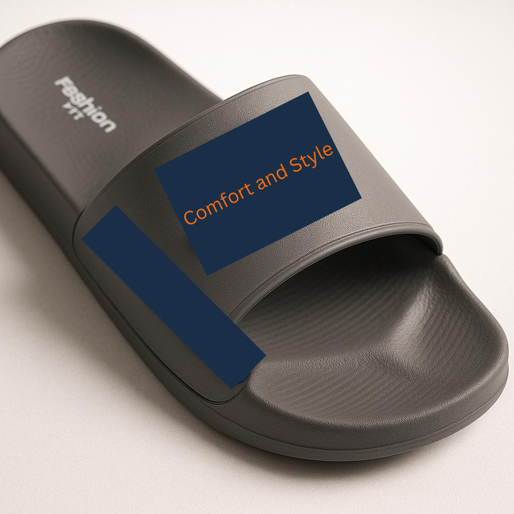 Front view of Men's EVA Casual Slide Slippers in Grey