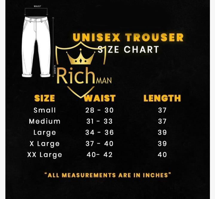 Size chart for Men's and Women's Micro Plain Track Suit White/Black