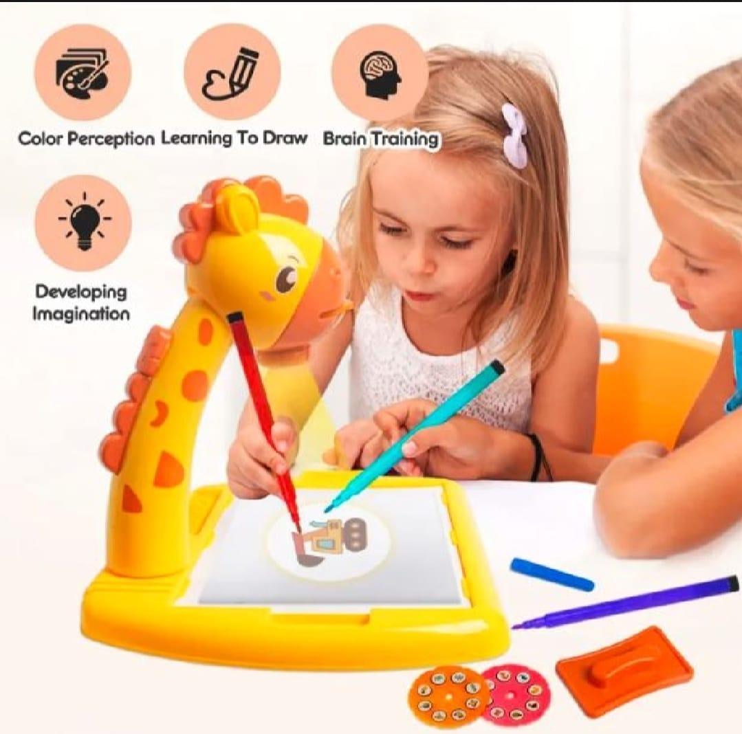 Yellow giraffe handwriting and painting desk for kids