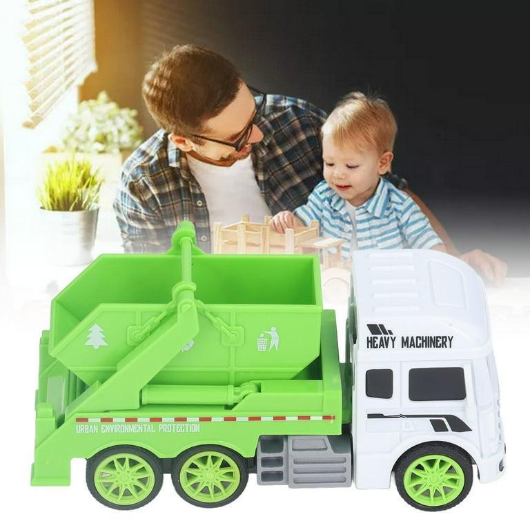 Green garbage truck toy for boys and girls ages 1-10