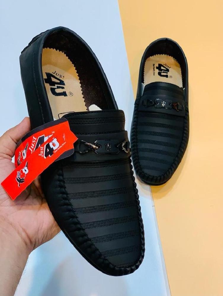 Front view of Men's Black Loafers