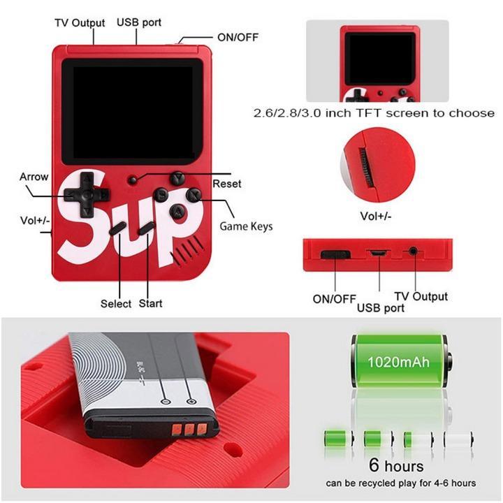 Sup x Game Box in red and black color with 400 built-in games