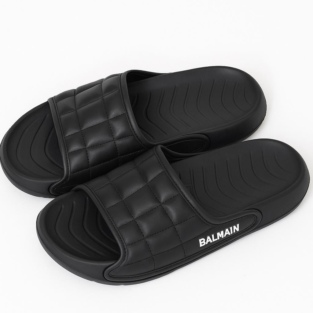 Close-up of EVA material and plain design of slippers