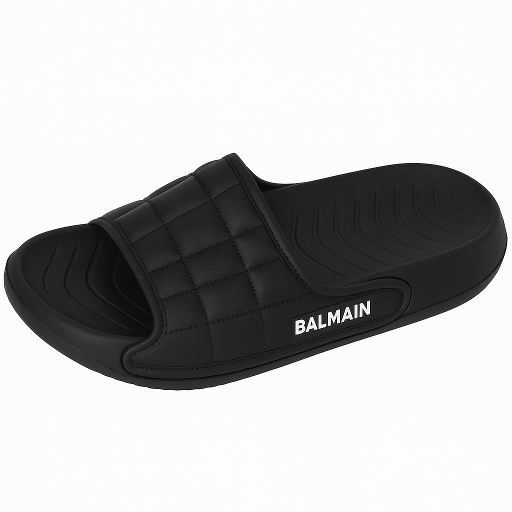 Front view of Men's Casual EVA Slide Slippers – Balmain Black
