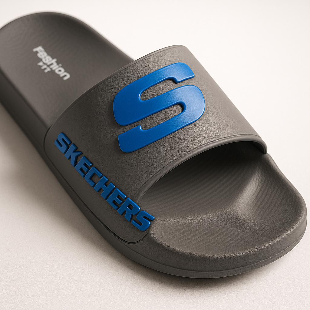 Front view of Men's EVA Casual Slide Slippers in Grey