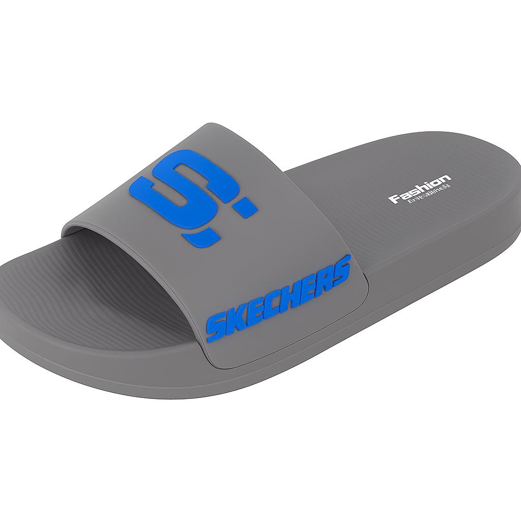 Top view of grey EVA casual slide slippers