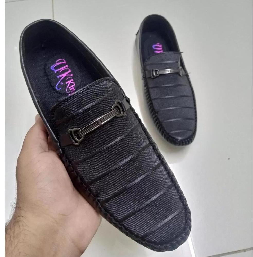 Front view of Men's Formal Loafer – Black Line