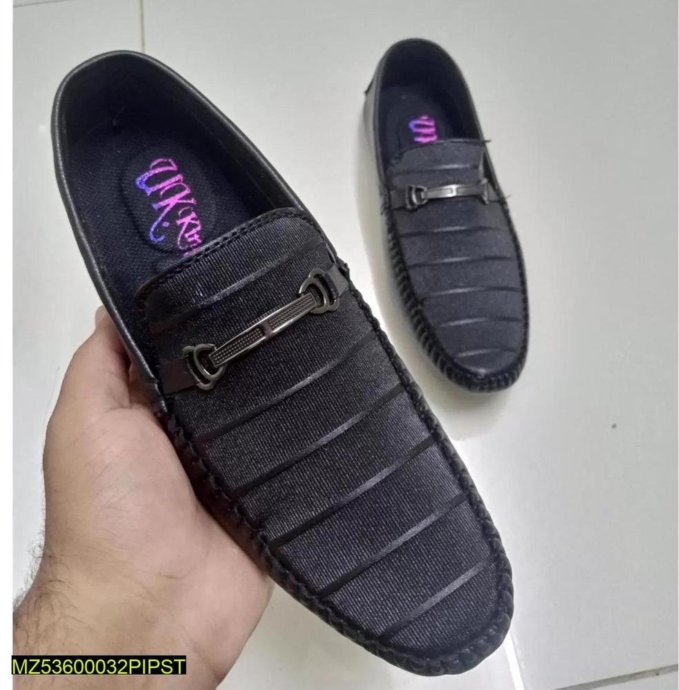 Top view of men's black formal loafers