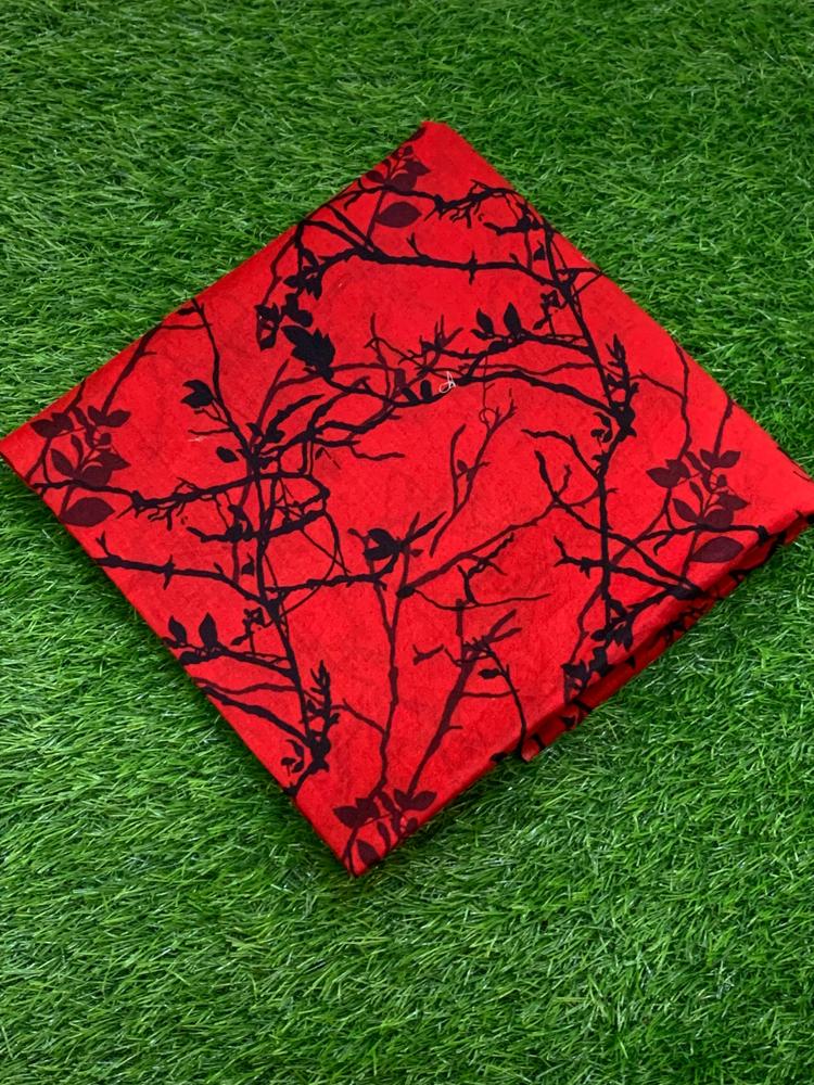 2 Pcs women's lawn unstitched suit in red with digital print front