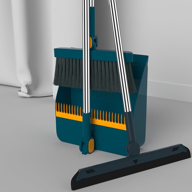 Compact attachable broom dustpan set for floor cleaning
