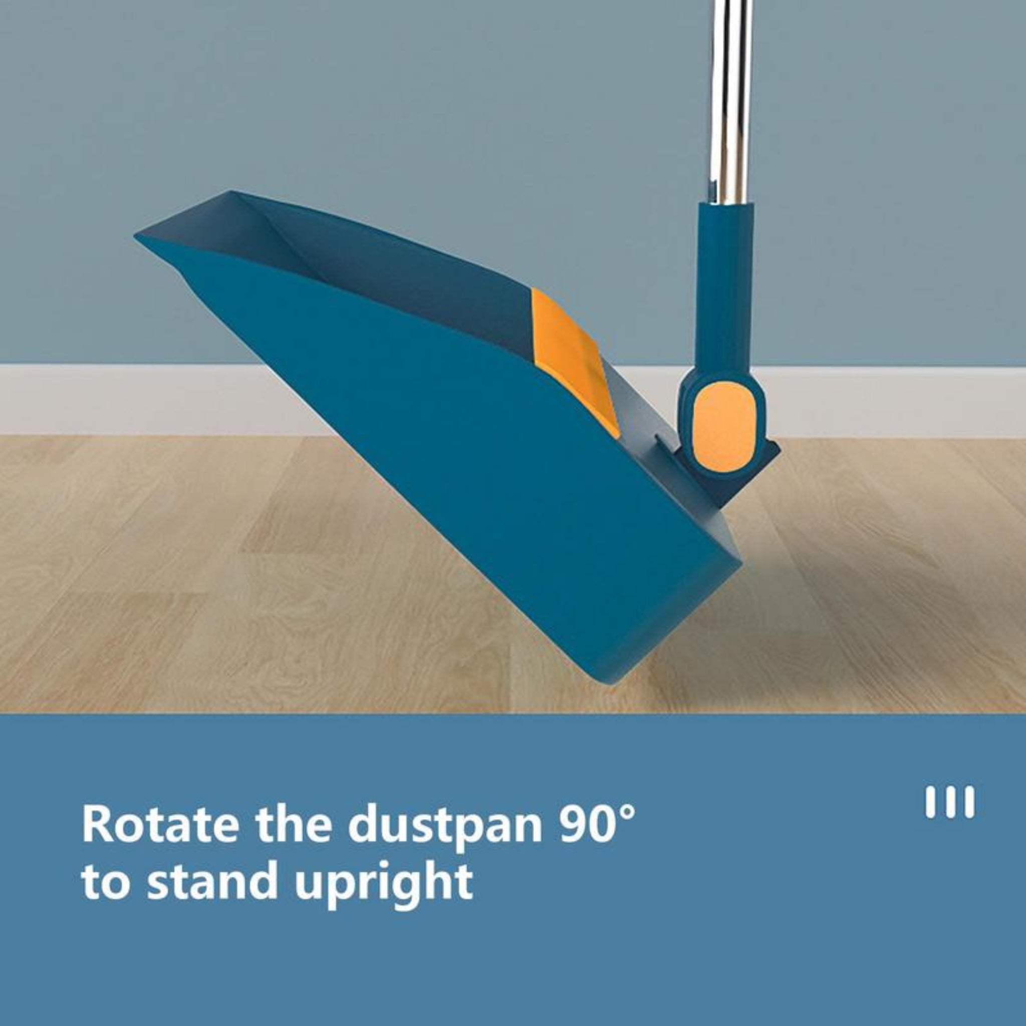 Attachable broom with dustpan set for home cleaning