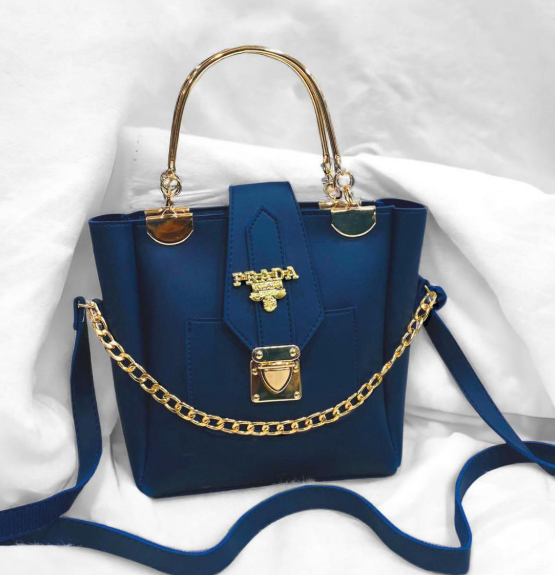 Front view of Women's Rexene Plain Shoulder Bag in blue